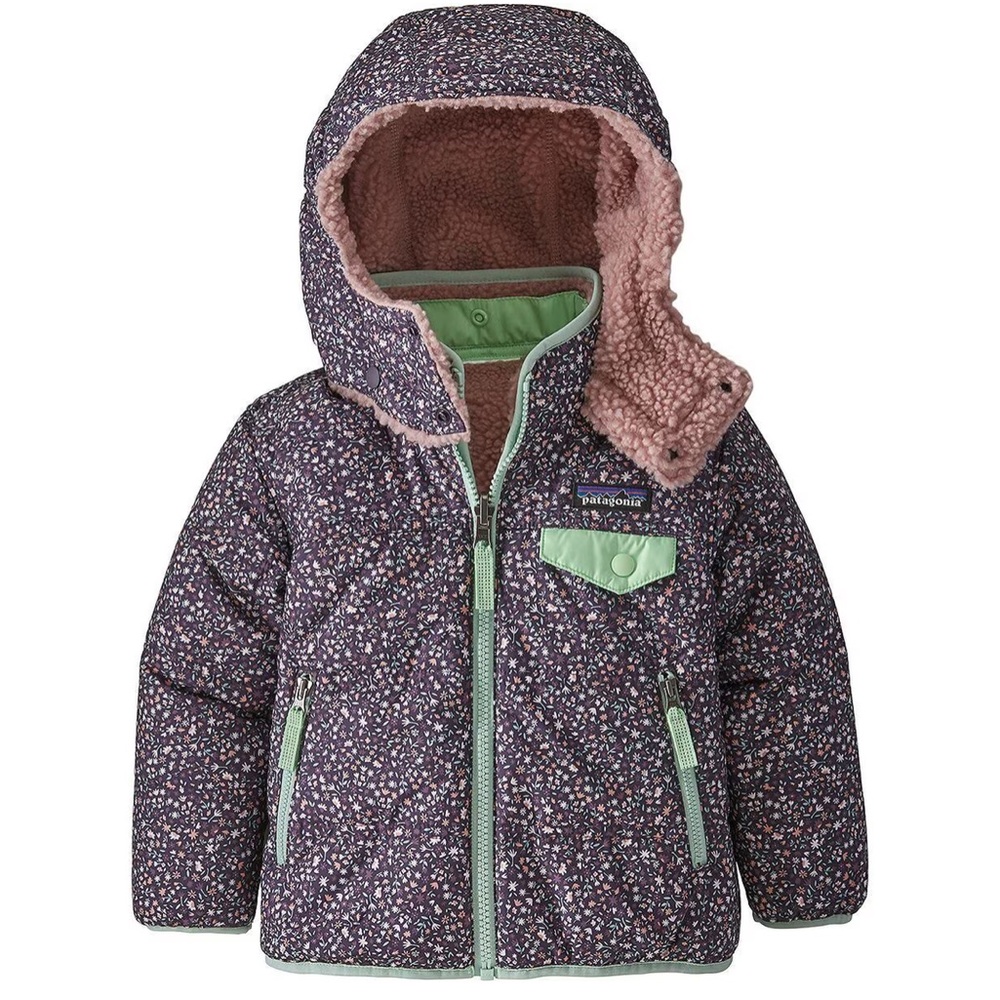 Patagonia Tribbles reversible floral winter coat 3T EUC